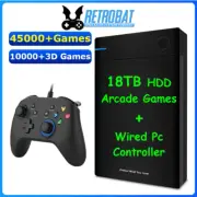 Retrobat 18TB Hard Drive Retro Arcade Games + Wired PC Controller - HOT SALE!!!
