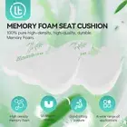 2x Memory Foam Cushion Bamboo Fiber Seat Hip Back Support Washable Replaceable