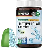 MauWe Herbs L Methylfolate 15mg Gummies - Methyl Folate Supplement for Immune Support - Vitamin B9 to Help Improve Mood, Energy, Brain Function & Overall Wellness - 60 Apple-Flavored Gummies