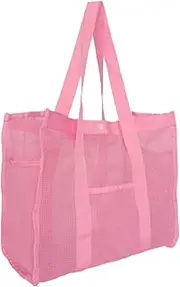 [Generic] Mesh Tote Bag - Tote Bag for Beach,Sandproof Waterproof Reusable Toy Organizer Large Storage Purses for Kids Swim Vacation Camping Cruise Family Travel Summer