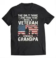 [VidiAmazing] Army Veterans American Flag Being A Veteran Grandpa Dad Men ds069 T-Shirt
