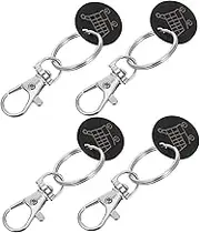 CIYODO 4Pcs Metal Trolley Token Key Ring Shopping Cart Keychain Pendant for Easy Access to Trolleys and Key Decoration for Supermarket Use