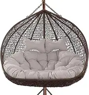 Swing Egg Chair Cushion With Adjustable Pillow - Outdoor 2 Person Hanging Mattress Replacement (Seat Only, Gray)