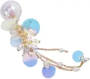 Vaguelly 1pc Colorful Crystal Ball Nail Decoration with Sequined Chain Tassel Pendant DIY Manicure Ornament for Elegant Nail Art and Home Decor and Professionals
