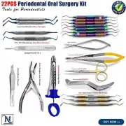 22Pcs Periodontal Instruments Calculus Debris Remover Scaling Gracey Curette Kit