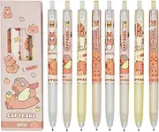 Maydahui 12 Pcs Cute Capybara Gel Pens Retractable Kawaii Pens Independent Capybara Novelty Animal Pens Balck Ink for School Office Supplies Capybara Theme Party Favors