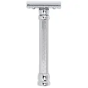 MERKUR Safety Razor 47C Gloss Chrome Three-Piece Straight Cut Razor with Closed Comb Ideal for Wet Shaving Die-Cast Zinc Brass Handle Made in Germany