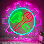 Repair Tool Neon Sign LED Neon Signs for Wall Decor Dimmable Neon Lights USB - Powered Garage Sign for Workshop Hanging Plaque Man Cave Auto Room Garage Repair Shop Gift