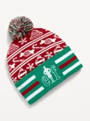Old Navy Buddy the Elf Hat Pom Pom Beanie Winter Unisex Youth NEW