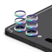 GIOPUEY [Complete Protection Camera Protection Compatible with Samsung Tab S10 Plus/S9 Plus, [Pack of 2] Metal Ring + Protective Glass, Camera Protection - Colourful