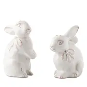 Juliska Clever Creatures Whitewash Bunny Salt & Pepper Set