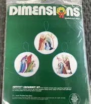 Dimensions Counted Cross Stitch Kit 8322 Christmas Nativity Ornament Set NEW