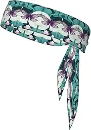 Dragonfly Lotuses Double Sided Sports Strap Bow Tie Sports Running Yoga Exercise Headband