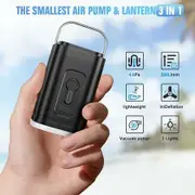 Portable Mini Air Pump for Inflatables with Type-C Rechargeable Battery for Quick Inflation and Deflation for Pool Floats Air Mattress Swimming Ring Vacuum Storage Bags