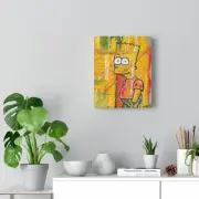 Abstract Bart Simpson on canvas print 8x10inch abstract art on canvas print