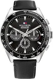 [Tommy Hilfiger] Men's Owen 1791964 Quartz Watch, Black, 46 mm Case Diameter