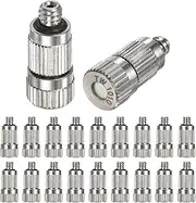 uxcell 20-Pack Brass Misting Nozzles, 0.004"/0.1mm Orifice Mister Nozzles Brass, High Pressure Spray Misting Nozzle Head for Outdoor Cooling System/Greenhouse/Landscaping [3/16]