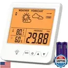 Digital Barometer Ambient Weather Forecast Clock Thermometer and Hygrometer f