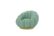 Beare Boucle Swivel Accent Chair w/ Gold Base - Light Green