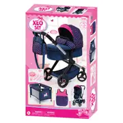 Bayer 71cm Xeo Mega Set Unicorn Doll Pram w/ Bag Kids Pretend Toy Blue/Pink 3y+