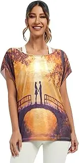 [Joisal] Snowman Pine Cones Womens Plus Size Tops Flowy Off Shoulder Blouse for Women Loose Layering Tees for Women