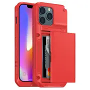 ZUSLAB Armor Plus Case for iPhone 13 Pro 6.1" Credit Card Holder Wallet Protective Shockproof Cover for Apple - Red
