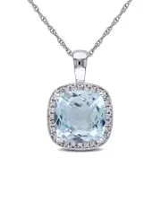 Rina Limor 10K 4.35 ct. tw. Diamond & Sky Blue Topaz Pendant Necklace
