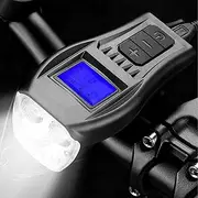 shpuuyy Biking Speedometer | USB Rechargeable Front Lamp - USB Rechargeable Bikes Speedometer with Light and Horn Water-Resistant Cycling Computer Accessories for Road Mountain Bikes