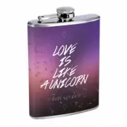 Unicorn Love Em5 Flask 8oz Stainless Steel Hip Drinking Whiskey