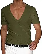 Lady Workout Top Sleeves V Neck Solid Pullover Casual Men T Shirt Men Blouse Little Year