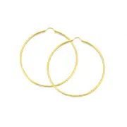 9ct Gold 1.5x50mm Polished Hoop Earrings