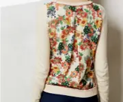 NWT M Anthropologie Bloomsbury Pullover By Monogram Silky Vividly Printed Floral