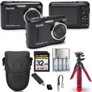 Kodak PIXPRO FZ43 Digital Camera (Black) + Spider Tripod + Case - 32GB Kit