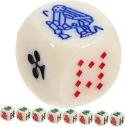 Kisangel 15pcs Acrylic Dice for Spanish Poker Games Fun Game Props for Parties and Entertainment Activities Lightweight and Portable Dice