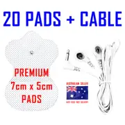 Omron HV-F128 / HV-F127 compatible ELECTRODE TENS PADS CABLE WIRE LEAD + 20 PADS