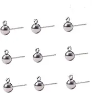 [COHEALI] Diy Earring Accessories Silver Ball Post Studs Jewelry Making Kit Earring Backs for Diy Jewelry Lovers
