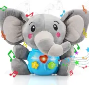 STEAM Life Baby Toys 3-6 Months Baby Boy Gifts Musical Toys Plush Elephant Infan