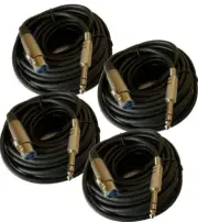 4x 50FT XLR Shielded 3Pin Female to 1/4" Stereo Male Mic Microphone Audio Cable