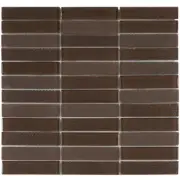 Brown Crystal Glass Mosaic Tile Texture Matte Stacked Pattern Kitchen Backsplash