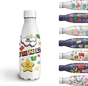 Grsta Children's Water Bottle, Thermos Flask, 350 ml, Children's Leak-Proof, Children's Drinking Bottle, BPA-Free, Thermos Flask Baby with Stars, for School/Office/Cafe, White