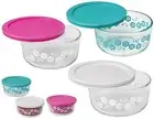 1 Pyrex FLOWERS 4 Cup Glass Storage *CHOOSE: Turquoise Pink OR White Daisy 1-Qt