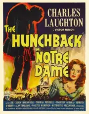 Hunchback Of Notre Dame poster Maureen O'Hara on window card 1939 Movie Photo