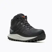 MERRREL WORK Women's Antora 3 Mid Carbon Fiber Toe Waterproof Work Boot Black -