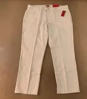 Alfani Mens Raw Pebble Dress Pants White Pockets Flat Front Slim Fit 40 x 30 New