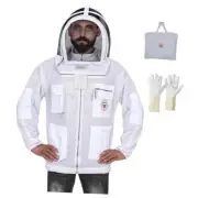BP-301 Beekeeping Jacket with Veil, 3-Layer Ultra Ventilated Suit for Full