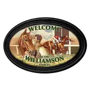 Horse Racing Personalised Oval Print