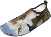[BTCOWZRV] Water Shoes for Women Men Cute Goat Water Sports Shoes Slip-on Breathable Lightweight Athletic Aqua Sock