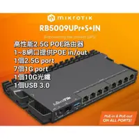 在飛比找iOPEN Mall優惠-【RouterOS專業賣家】台灣公司貨 RB5009UPr+