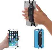 TFY Smartphone Security Hand Strap Holder for iPhone 6 / 6S (Plus) -iPhone 7/7 Plus - iPhone SE - Samsung Galaxy S4 / S5 - Galaxy Note 2/3 / 4 - Nexus 5/6 and More (Black)