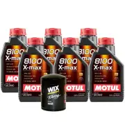 6L Motul 8100 X-MAX 0W40 Wix Racing Filter Motor Oil Change Kit API SN
